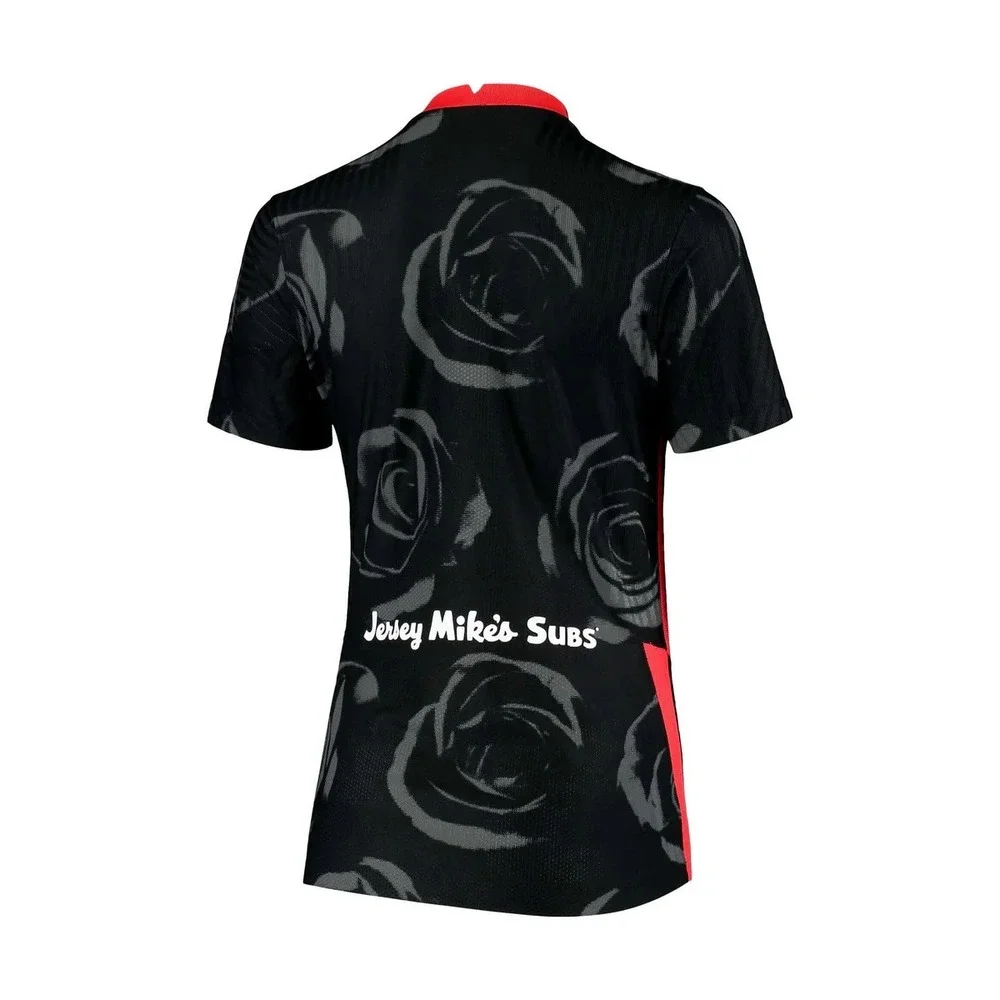 New Nike Womens Portland Thorns Soccer Jersey Size XS Black Red Slim Fit‎